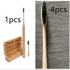 Bamboo USB Rechargeable Electric Toothbrush with Case