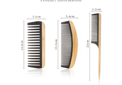 Bamboo Wooden Hair Comb – Anti-Static Styling Brush