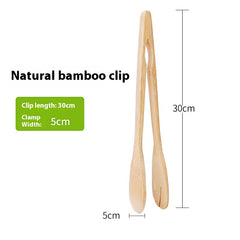 Eco-Friendly Bamboo Kitchen Tongs for BBQ & Cooking