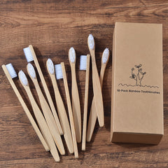 Eco-Friendly Bamboo Toothbrush Set – 10 Mixed Colors