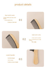 Bamboo Wooden Hair Comb – Anti-Static Styling Brush