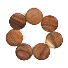 Handmade Acacia Wooden Round Plates for Dining