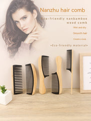 Bamboo Wooden Hair Comb – Anti-Static Styling Brush