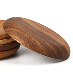 Handmade Acacia Wooden Round Plates for Dining