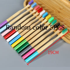 Colorful Bamboo Toothbrush Set with Painted Handles