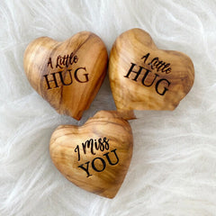 Engraved Wooden Heart Token Gift for Love