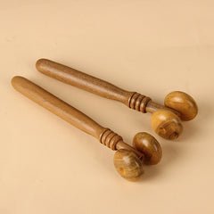Wooden Sandalwood Handheld Massager – Relaxing Push Roller for Stress Relief