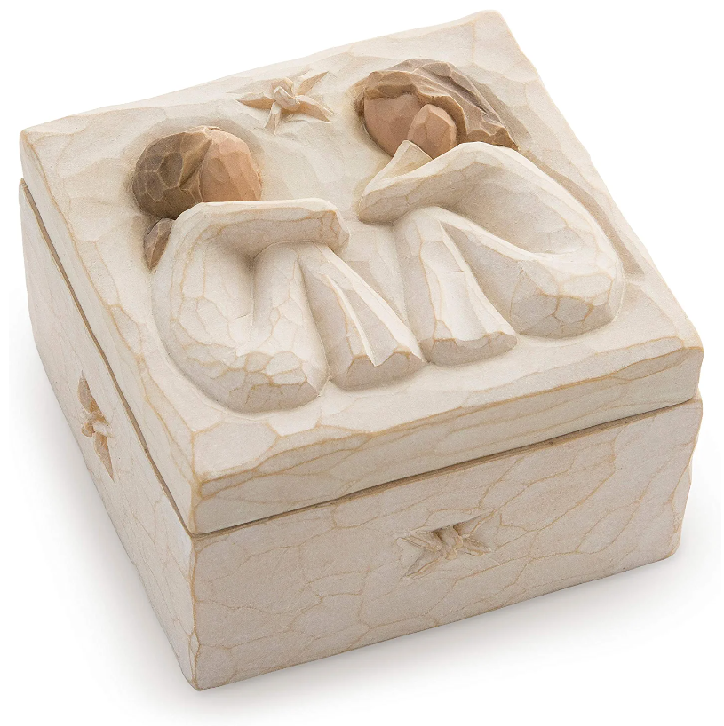 Willow Carved Hand-Painted Keepsake Box – Memory & Jewelry Storage