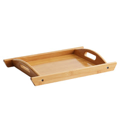 Rectangular Bamboo Serving Tray with Handles