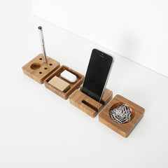 Natural Bamboo Desktop Organizer Stand for Small Items