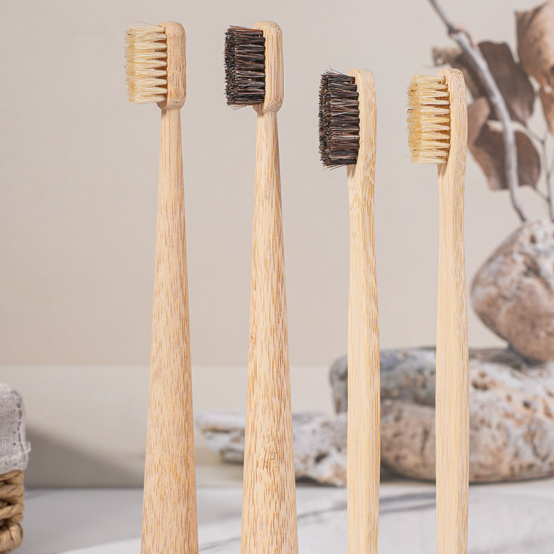 Biodegradable Bamboo Toothbrush with Natural Bristle Options