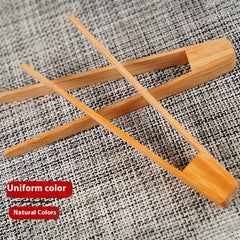 Eco-Friendly Bamboo Kitchen Tongs for BBQ & Cooking