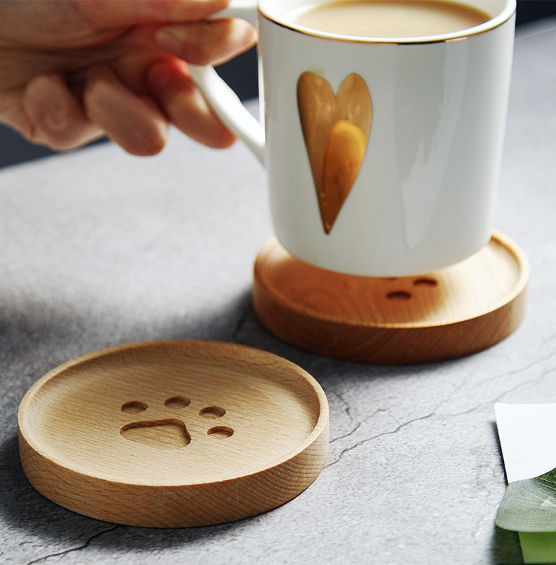 Cat’s Claw Wooden Placemat – Cute Coaster for Drinks & Decor