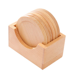 Heat-Resistant Bamboo Wooden Table Coaster Set