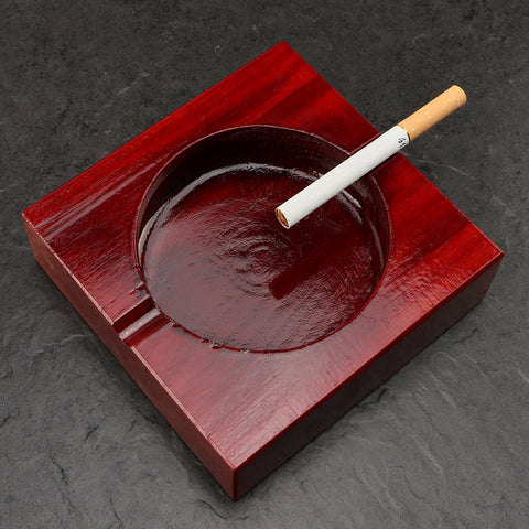 Creative Square Wooden Ashtray – Solid Wood Smokeless Design