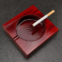 Creative Square Wooden Ashtray – Solid Wood Smokeless Design