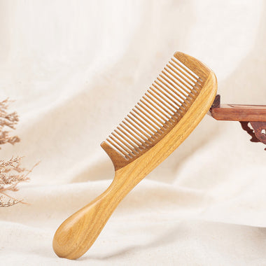 Premium Green Sandalwood Hair Comb – Natural Wooden Comb for Healthy, Smooth & Shiny Hair