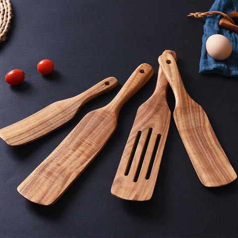 Premium Teak Wooden Spatula Set for Kitchen