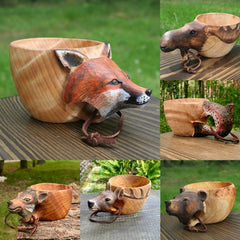 Hand-Carved Scandinavian Wooden Kuksa Cup – Rustic Camping & Coffee Mug