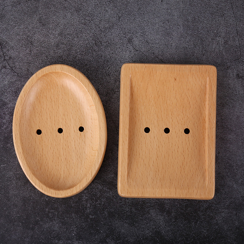 Eco-Friendly Wooden Soap Dish Holder for Bathroom
