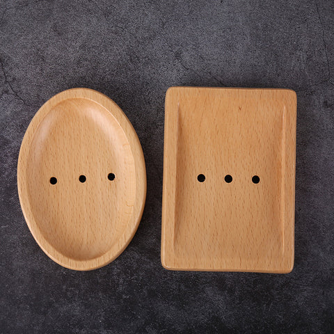 Eco-Friendly Wooden Soap Dish Holder for Bathroom