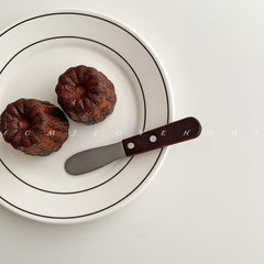 Japanese Style Wooden Handle Butter Knife Serrated Spreader