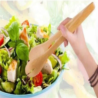 Eco-Friendly 30cm Bamboo Kitchen Food Clip Tongs