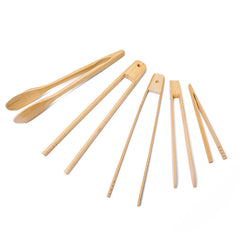 Eco-Friendly Bamboo Kitchen Tongs for BBQ & Cooking