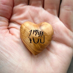 Engraved Wooden Heart Token Gift for Love