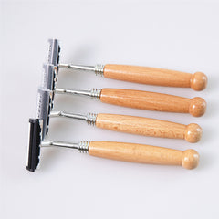 Eco-Friendly Bamboo Handle Razor with Steel Blade