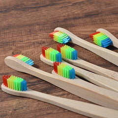 Eco-Friendly Bamboo Toothbrush Set – 10 Mixed Colors