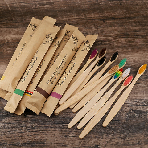 10-Pack Eco-Friendly Bamboo Toothbrushes – Soft Bristle Dental Set