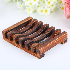 Carbonized Bamboo Wooden Soap Dish for Bathroom