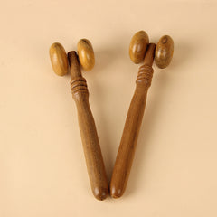 Wooden Sandalwood Handheld Massager – Relaxing Push Roller for Stress Relief