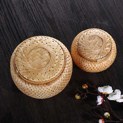 Bamboo Woven Tea Pot Storage Box Container