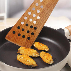 Handmade Wooden Spatula with Holes for Cooking