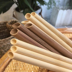 Eco-Friendly Biodegradable Bamboo Drinking Straws with Brush