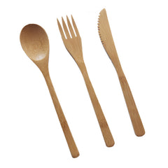 Eco-Friendly Bamboo Wooden Cutlery Set with Pouch