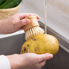 Eco-Friendly Bamboo Handle Round Head Kitchen Brush