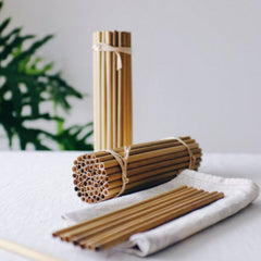 Eco-Friendly Bamboo Drinking Straws with Cleaning Brush