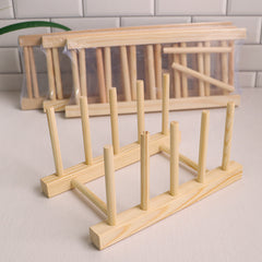 Wooden Draining Rack – Compact Kitchen Storage Organizer