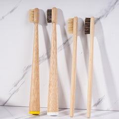 Biodegradable Bamboo Toothbrush with Natural Bristle Options