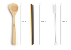 Bamboo Travel Cutlery Set with Pouch – 7pcs