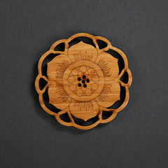 Carved Bamboo Tea Coaster Set for Drinks