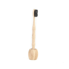 Eco-Friendly Round Bamboo Toothbrush Holder Stand Base
