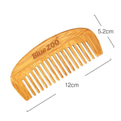 Bamboo Crescent Wooden Hair Comb Anti-Static Brush