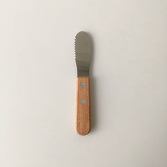 Japanese Style Wooden Handle Butter Knife Serrated Spreader