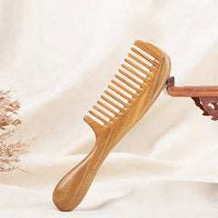 Premium Green Sandalwood Hair Comb – Natural Wooden Comb for Healthy, Smooth & Shiny Hair