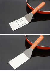 Wooden Handle Stainless Steel Kitchen Cooking Spatula