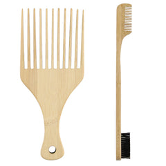 Natural Wooden Hair Comb Set for Smooth Styling